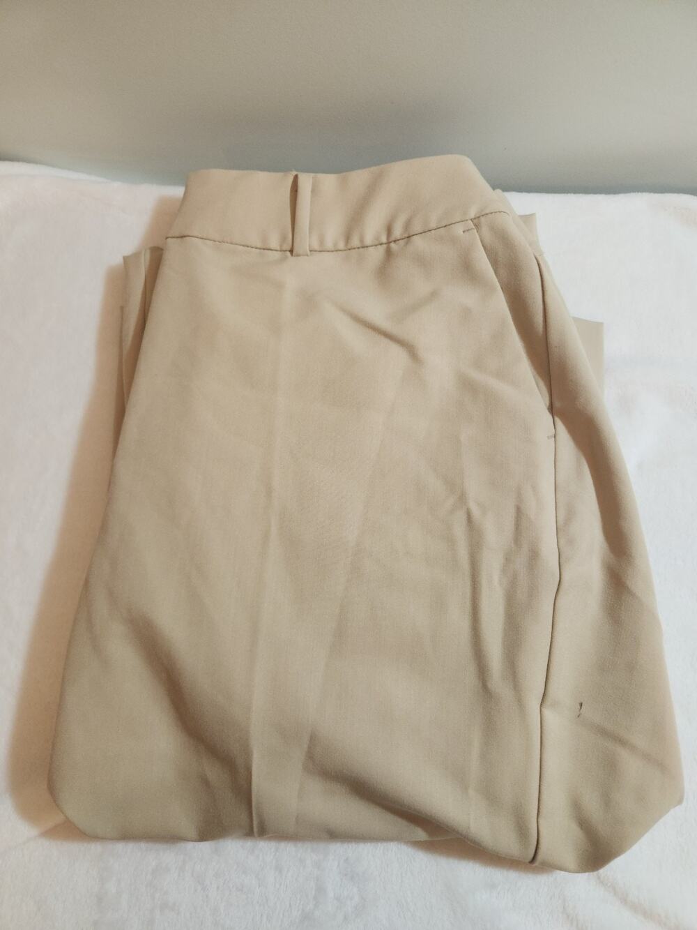 Lane Bryant Perfect Drape Pants Womens 16 Wide Leg High Rise Beige Chino Dress